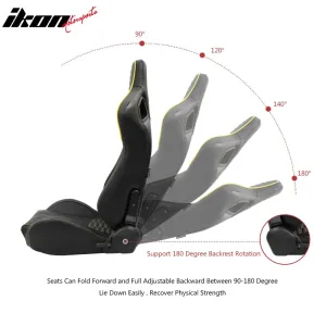 Universal X2 Reclinable Honeycomb Racing Seat   Dual Slider PU Leather