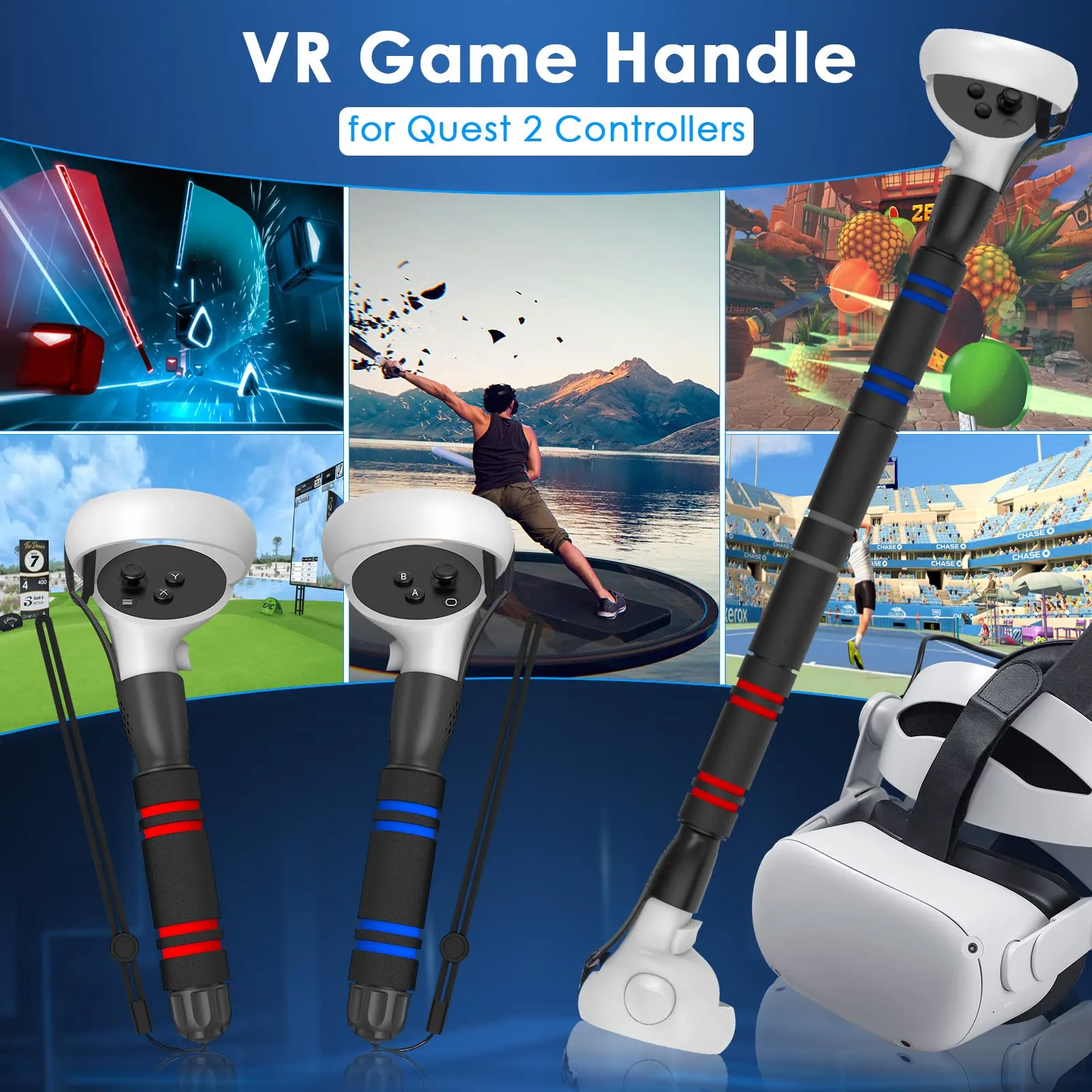 YOGES VR Q3 Extended Handles for Meta Quest 2, Enhancing VR Gaming Experience